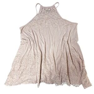Torrid Super Soft Tank Top‎ Lace Trim Sleeveless Casual Blouse Size 1